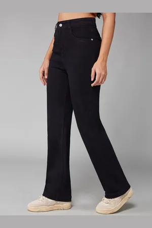 DOLCE CRUDO Women Straight Fit High-Rise Stretchable Jeans