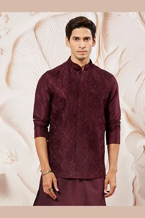 Vastramay Embroidered Woven Nehru Jacket
