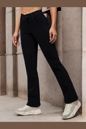 DOLCE CRUDO Women Bootcut Heavy Fade Stretchable Jeans