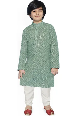 SG Boys Embroidered Regular Sequinned Kurta with Pyjamas