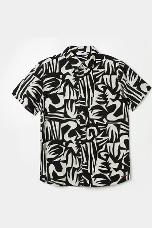 Lifestyle Boys Spread Collar Abstract Printed Casual Shirt