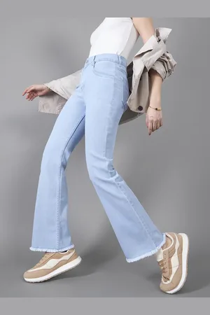 DOLCE CRUDO Women Bootcut High-Rise Heavy Fade Stretchable Jeans