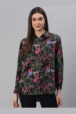 Cation Women Comfort Boxy Floral Printed Casual Shirt