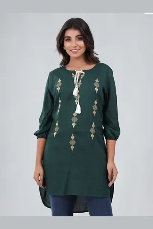 BAESD Embroidered Shirt Style Longline Top