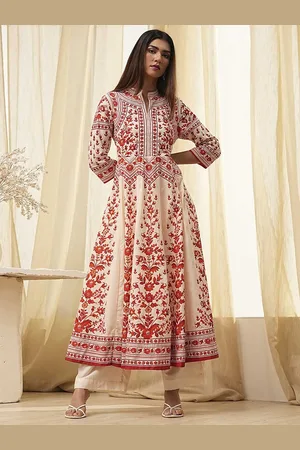 Biba Women Floral Printed Regular Pure Cotton Kurta with Palazzos