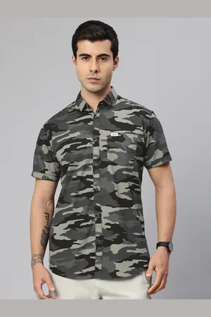 Majestic Pure Cotton Camouflage Printed Slim Fit Casual Shirt