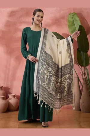 InWeave Sweetheart Neck Empire Style Anarkali Kurta With dupatta