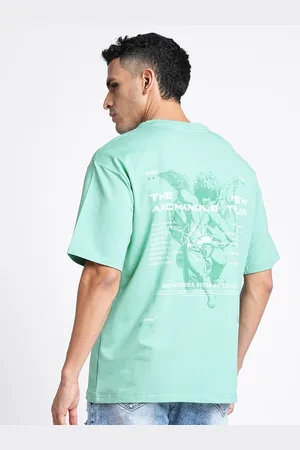 Blue Buddha Typography Printed Pure Cotton Oversized T-shirt