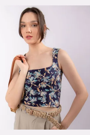 DressBerry Floral Print Net Tank Top