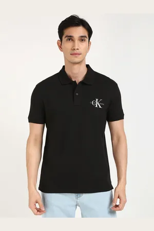 Calvin Klein Men Solid Polo Collar Cotton T-shirt