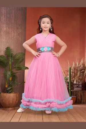 Sangria Girls Embellished Net Gown