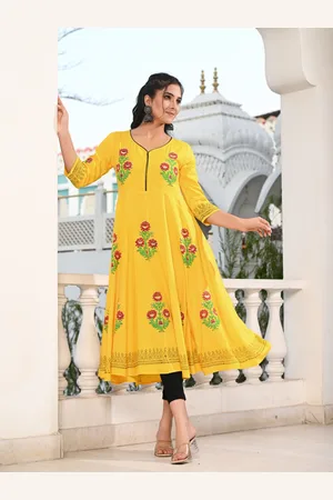 Moda Rapido Floral Printed V Neck Anarkali Kurta