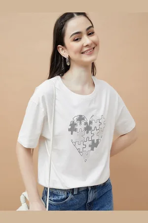 Lifestyle Women Graphic Printed Round Neck Cotton T-shirt