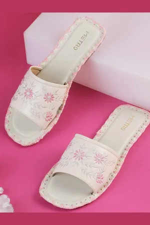 Metro Women Embroidered Open Toe Flats