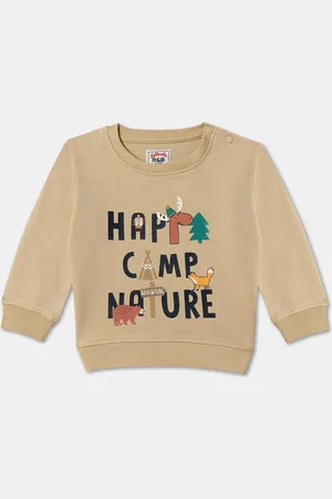 R&B Boys Typography Printed Round Neck Cotton Pullover Sweatshirt