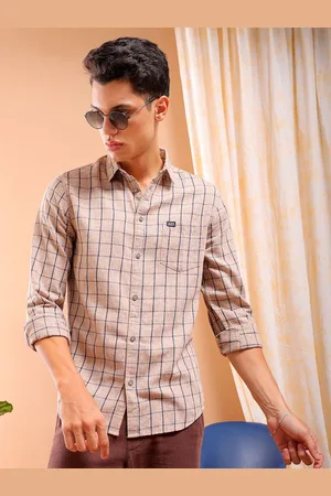 The Indian Garage Co Slim Fit Tartan Checked Cotton Casual Shirt