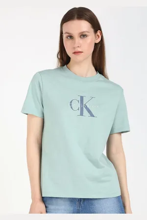 Calvin Klein Women Typography Printed Round Neck Cotton T-shirt