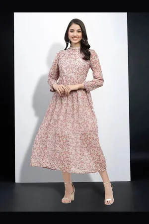 MISS AYSE Women Floral Print Fit & Flare Dress