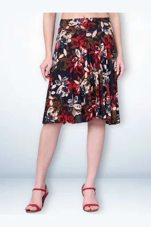 Jinfo Women Floral Printed Knee Length Skirt