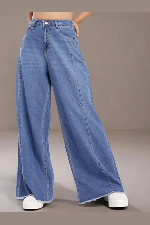 Mast & Harbour Women Wide Leg Light Fade Mid-Rise Jeans