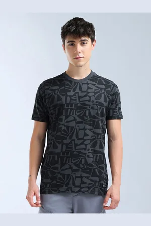 Flying Machine Geometric Printed Pure Cotton T-shirt