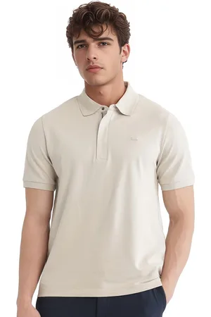 RARE RABBIT Men Solid Polo Collar Cotton T-shirt