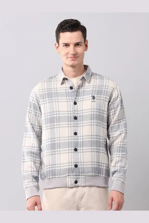 Ralph Lauren Men Checked Shirt Collar Cotton Casual Sweatshirt