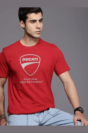 DUCATI Pure Cotton Brand Logo Printed T-shirt