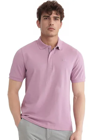 RARE RABBIT Men Solid Polo Collar Cotton T-shirt