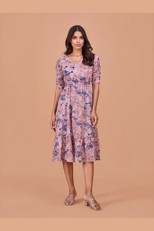 DressBerry Women Floral Printed Fit & Flare Midi Dress