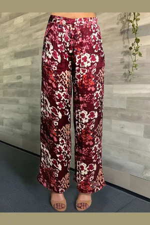 DressBerry Women Floral Printed Plain Relaxed Fit Parallel Trousers