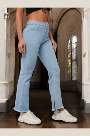 DOLCE CRUDO Women Bootcut High-Rise Heavy Fade Stretchable Jeans