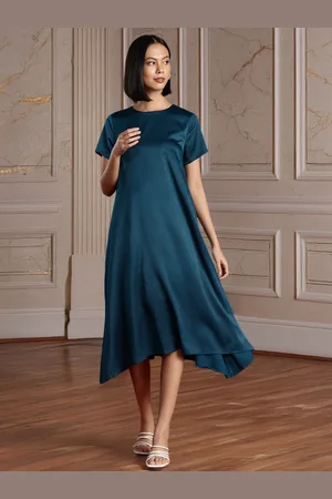 all about you Satin Finish Flared Hem A-Line Midi Dress