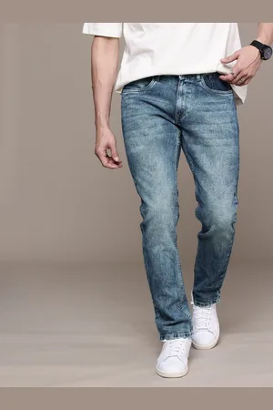 WROGN Men Straight Fit Heavy Fade Stretchable Jeans