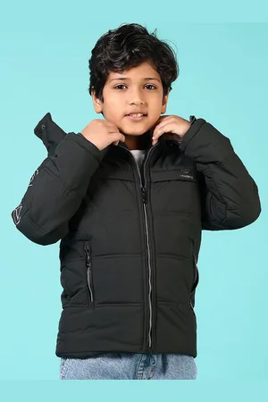 V-Mart Boys Hooded Solid Cotton Casual Padded Jacket