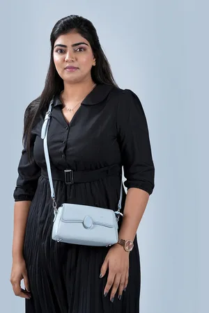 All Things Mochi Colourblocked Structured Sling Bag with Tasselled