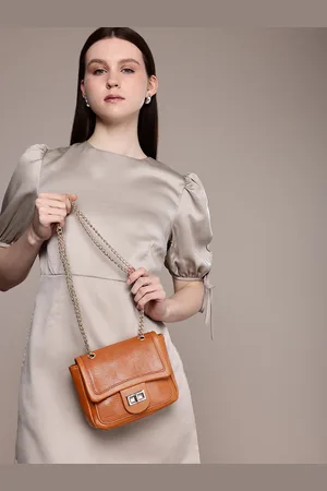 French Connection Structured Animal Textured Shoulder Bag