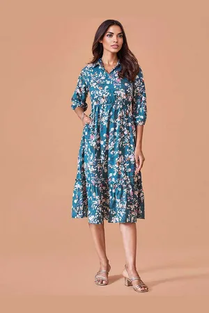 DressBerry Women Floral Print Fit & Flare Midi Dress