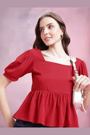 DressBerry Puff Sleeve Peplum Top