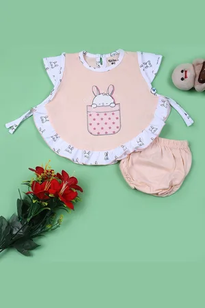 V-Mart Girls Printed Pure Cotton Top With Shorts