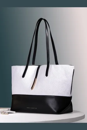 French Connection Colourblocked Oversized Structured Shoulder Bag