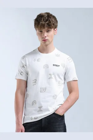 Flying Machine Conversational Printed Pure Cotton T-shirt