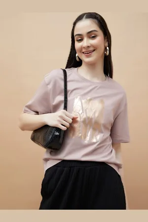 Lifestyle Women Graphic Printed Round Neck Cotton T-shirt