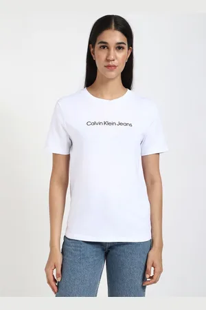 Calvin Klein Women Tribal Monochrome Pockets T-shirt