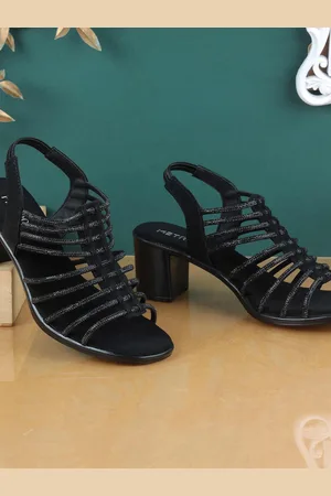 Metro Textured Block Sandals with Tassels