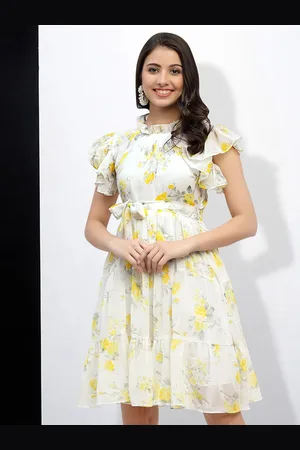 MISS AYSE Women Floral Printed Tiered Fit & Flare Dress