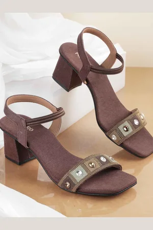 Metro Women Embellished Block Heel Mules