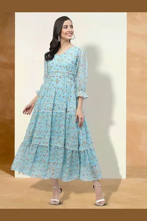 BAESD Women Floral Printed Applique Fit & Flare Dress