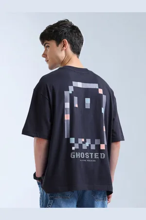 Flying Machine Graphic Printed Drop-Shoulder Sleeves T-shirt