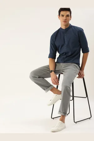 Invictus Men Navy Blue Slim Fit Printed Casual Shirt